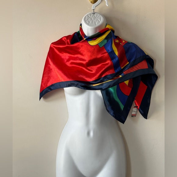 Picasso Vibrant Muticolor Abstract Large Square Scarf - Picture 6 of 10